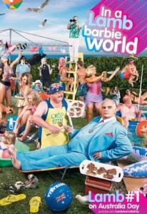 09/01/2012 NEWS: 2012 Australia Day poster featuring Sam Kekovich as the chop star. Lamb.